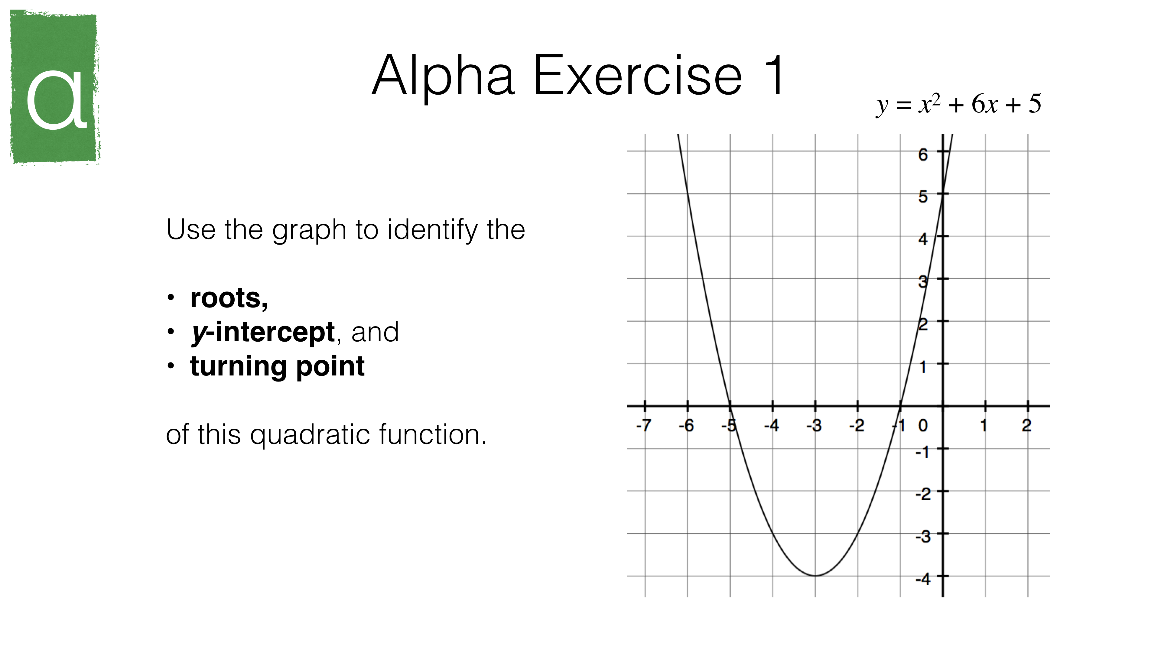A11a Identifying Roots Intercepts And Turning Points Of Quadratic