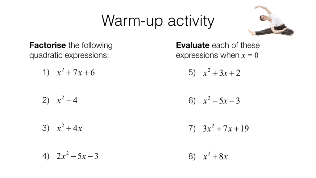 A11c – Sketching quadratics – BossMaths.com