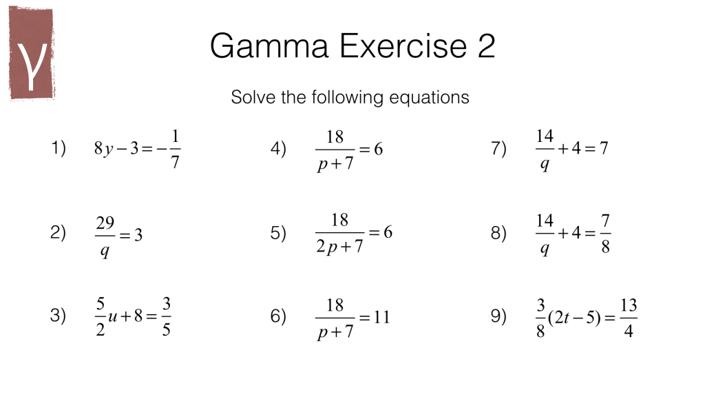 A17a – Solving simple linear equations in one unknown algebraically ...