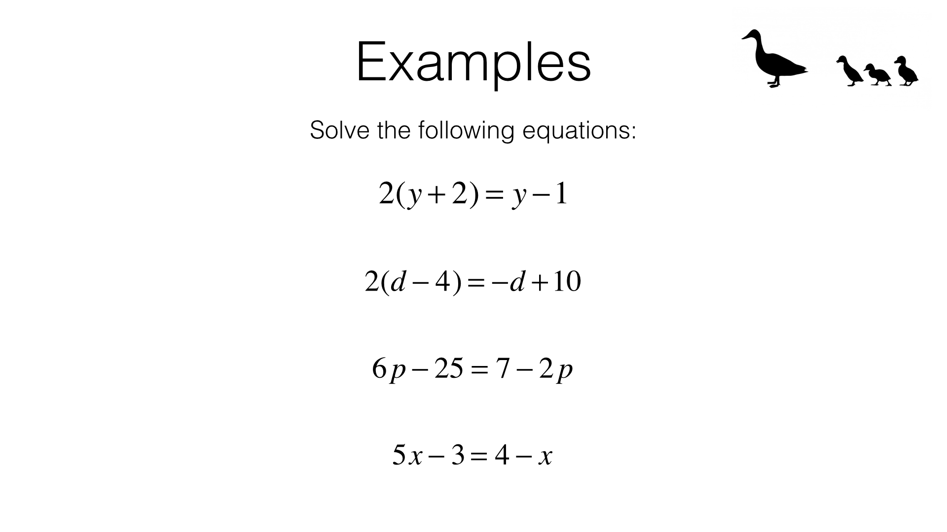 A17b Solving Linear Equations In One Unknown Algebraically Where The 