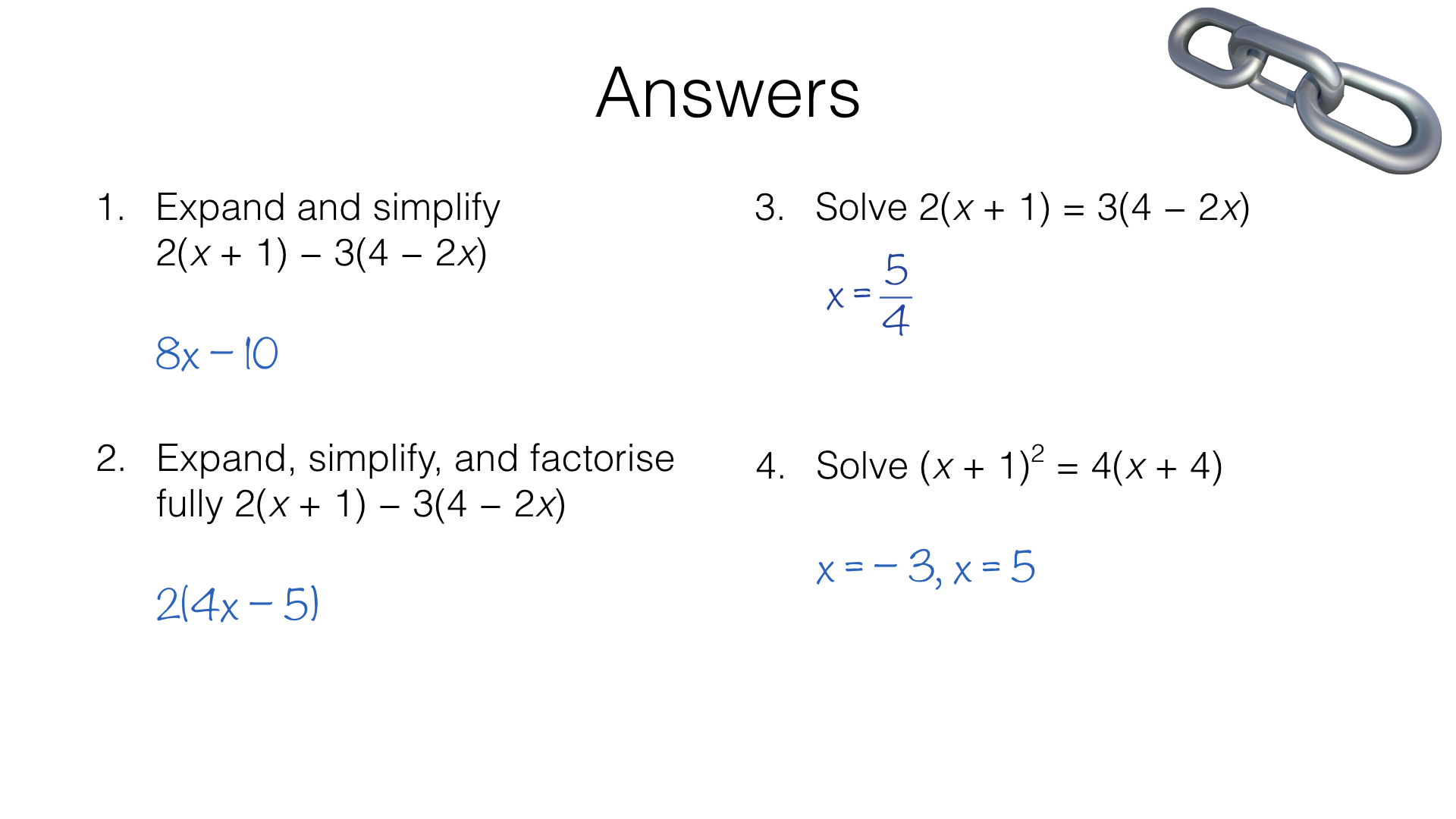 Expanding Simplifying Factorising And Solving Equations Assorted 