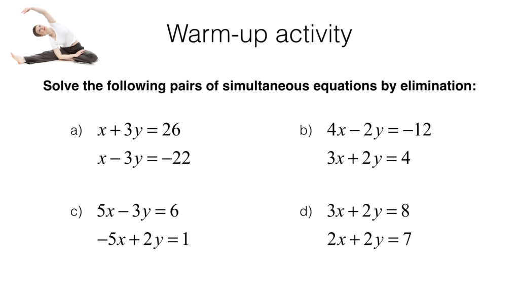 how to solve algebraic simultaneous equations