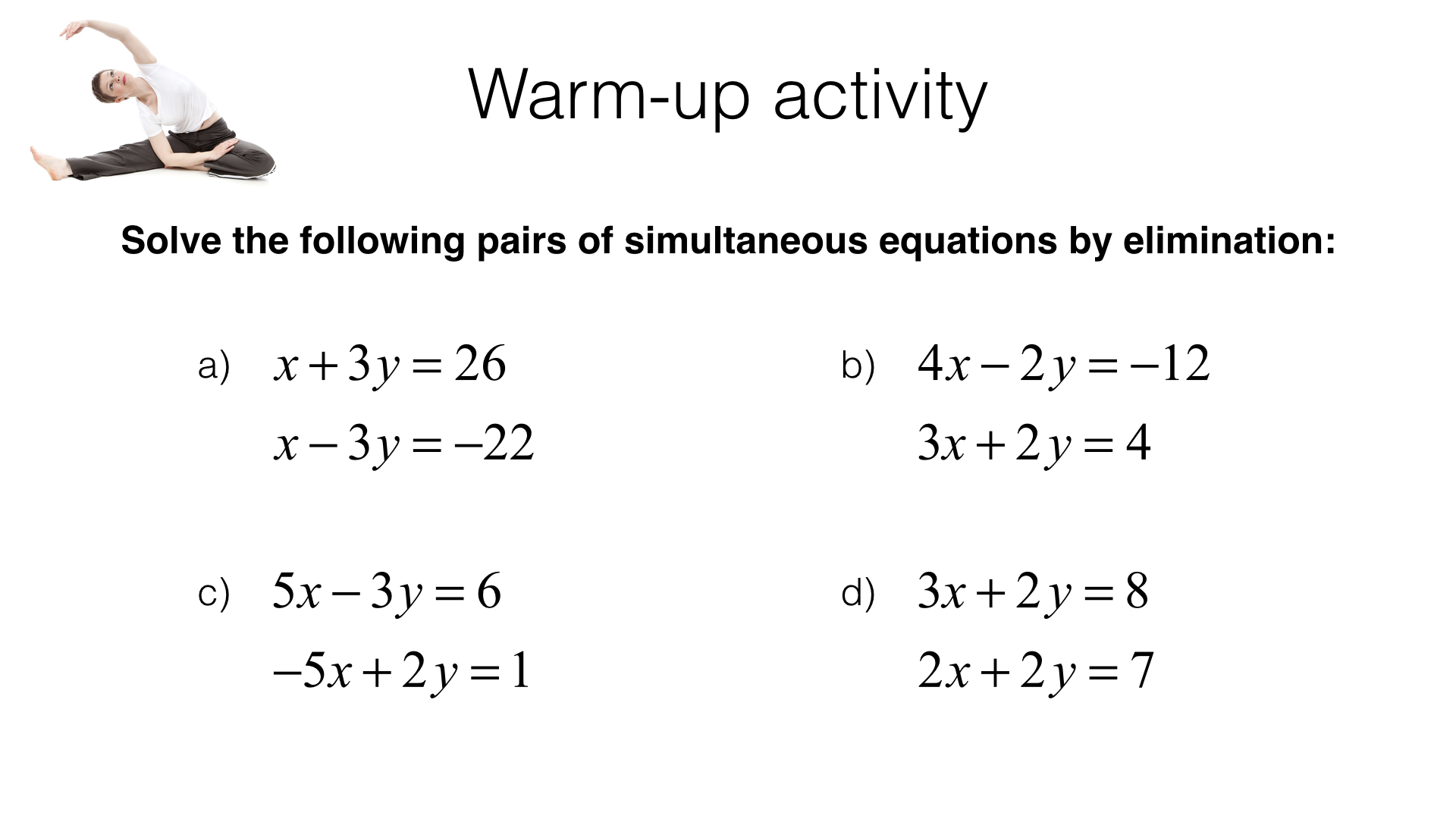 elimination method system of equations