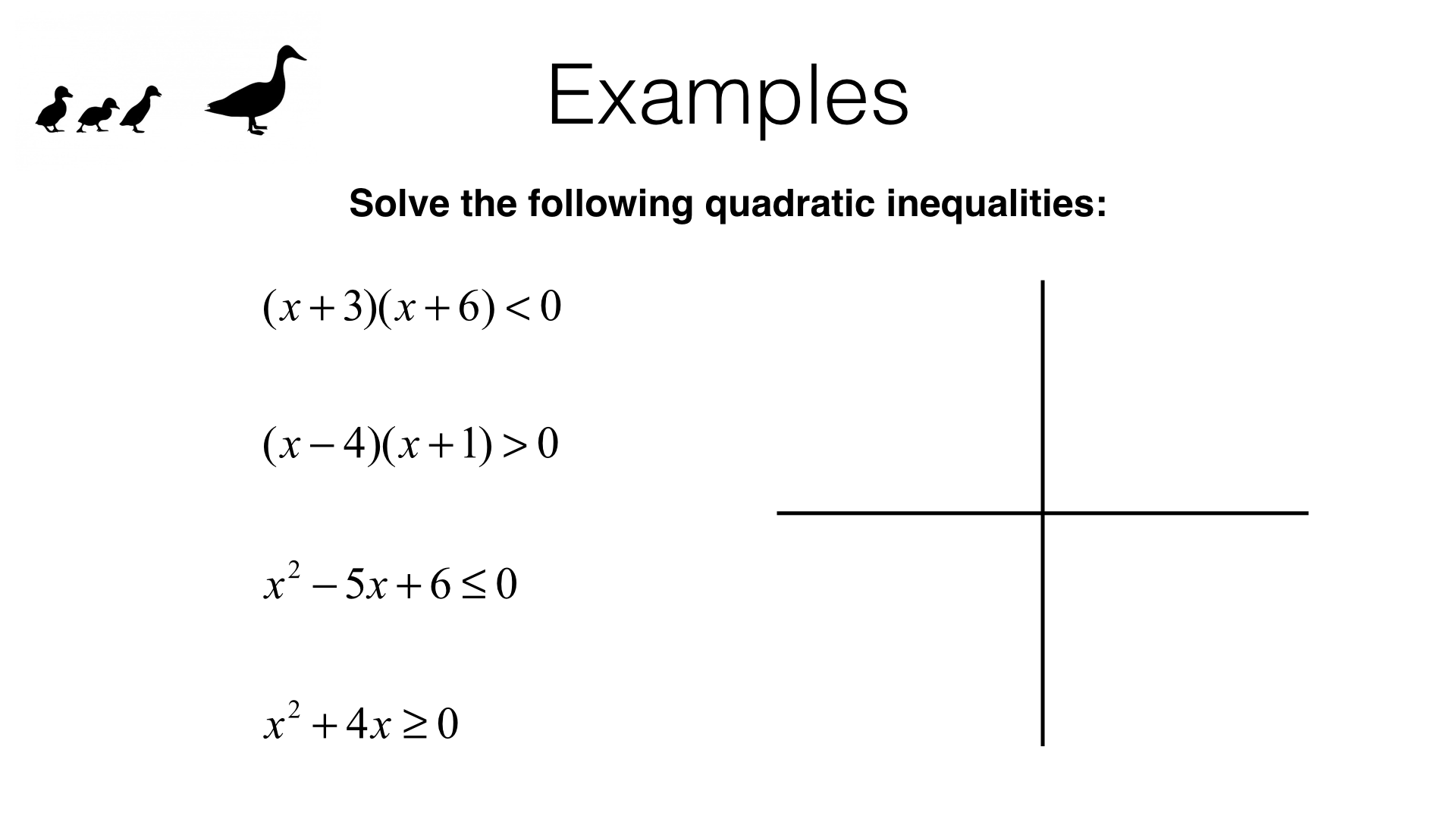 solving quadratic inequalities in one variable assignment quizlet