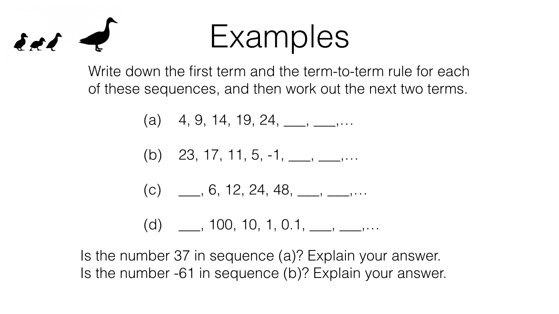 A23a Generating Terms Of A Sequence From Either A Term to term Or A 