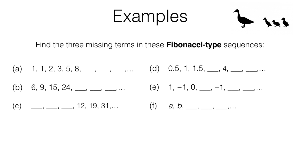 A24c – Recognising and using Fibonacci type sequences – BossMaths.com