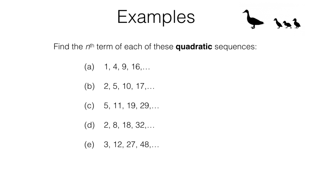 A25b – Finding the nth term of a quadratic sequence – BossMaths.com