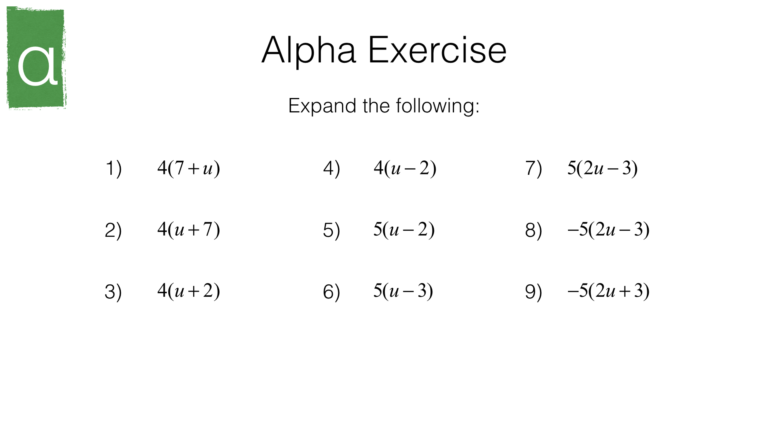 A4b – Multiplying a single term over a bracket – BossMaths.com