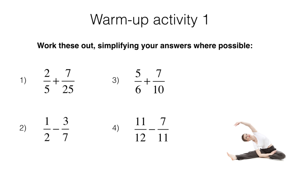 A4g – Adding and subtracting algebraic fractions – BossMaths.com