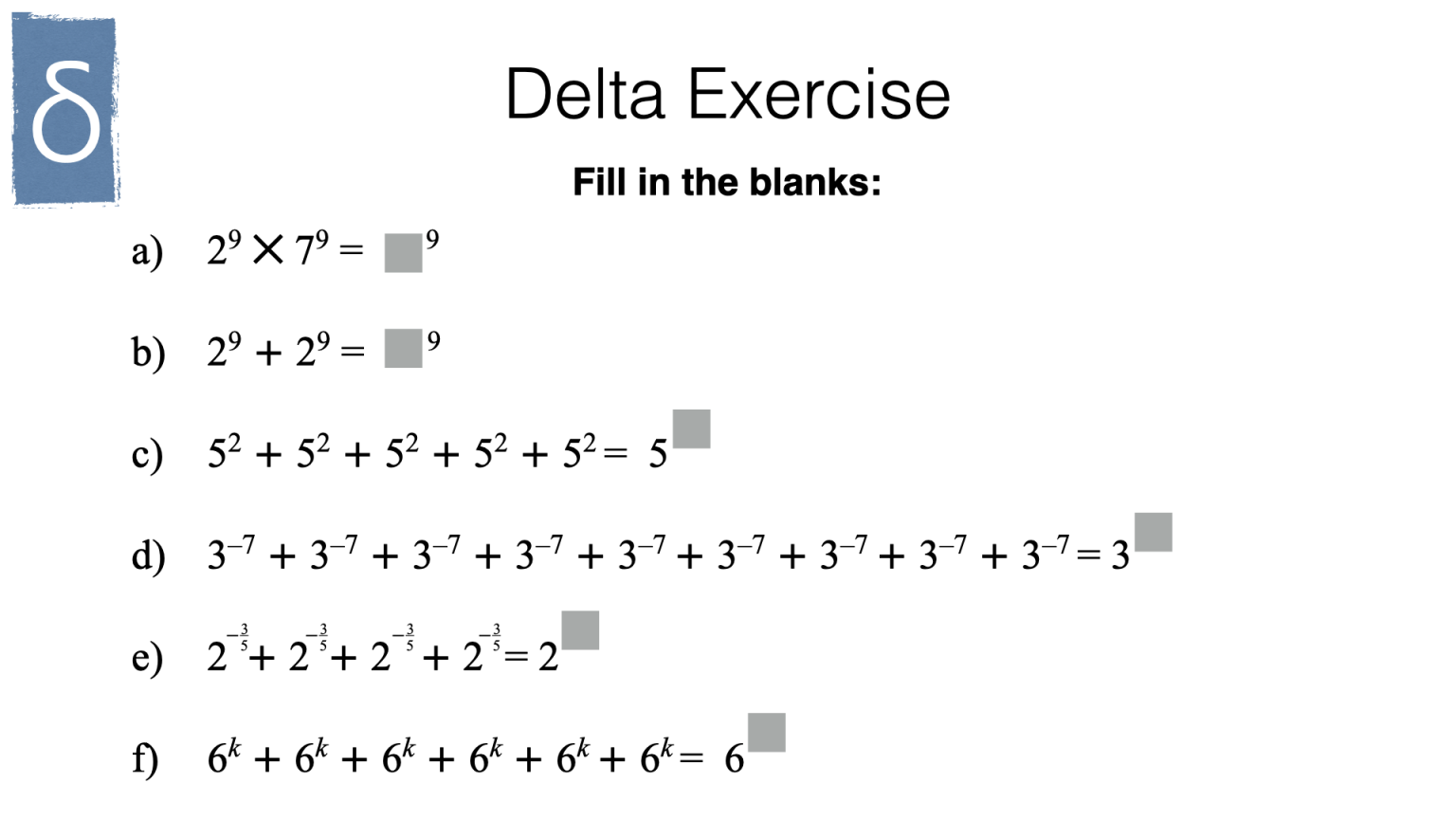 A4i Index laws and solving equations involving indices