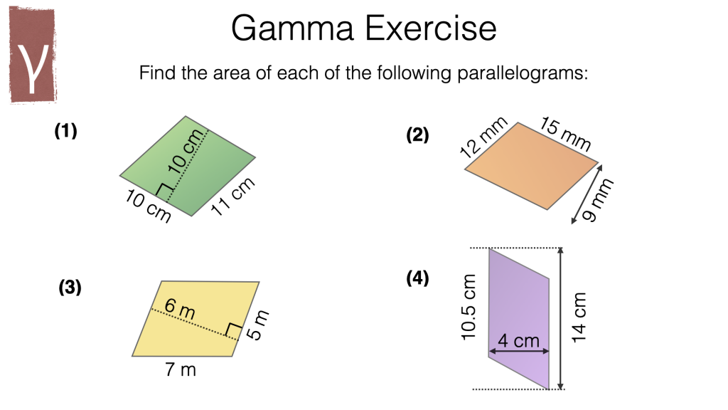 Area Of Parallelogram Worksheet