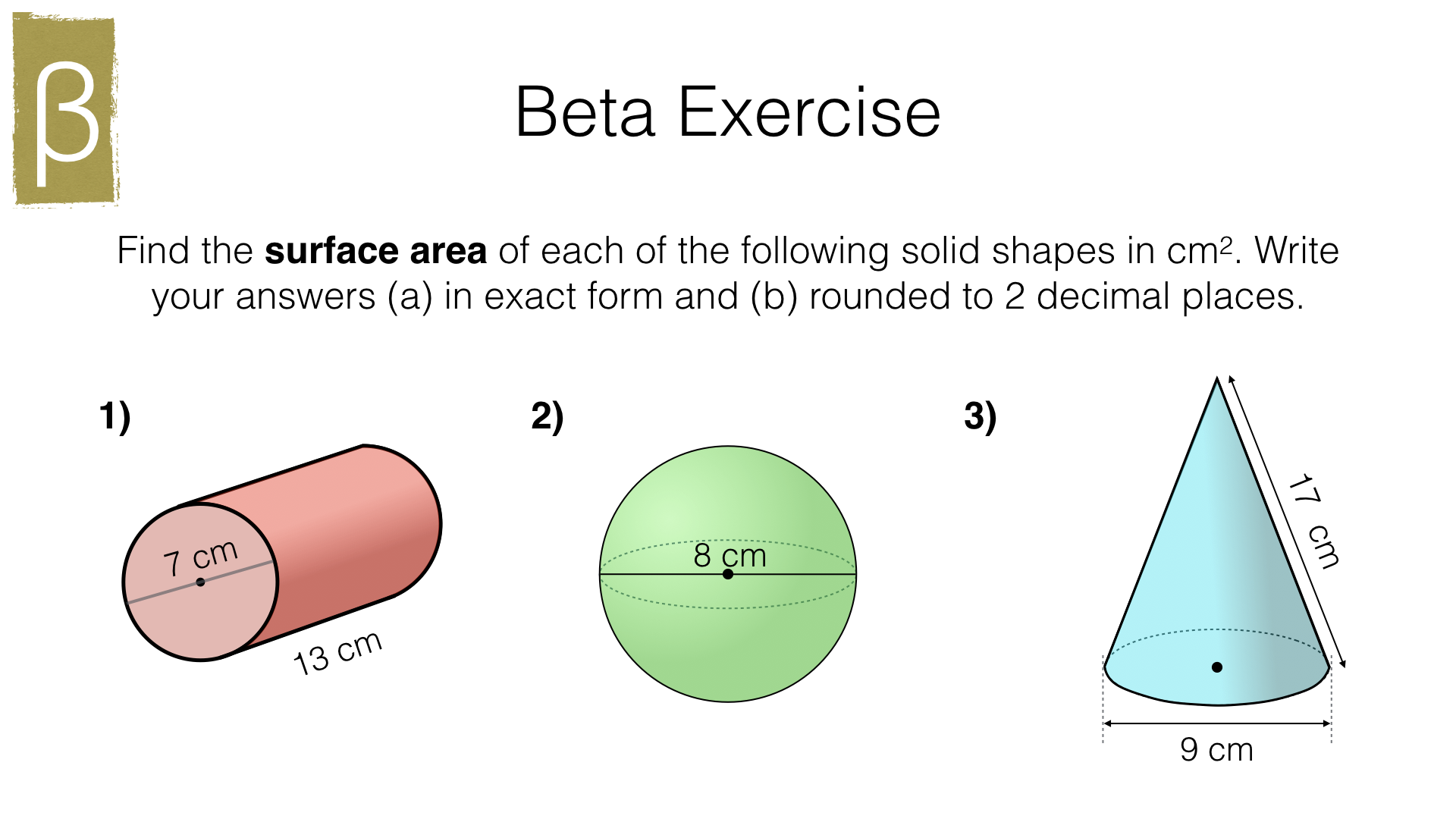 G17h Surface Area Of Cylinders Spheres And Cones BossMaths