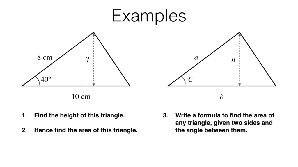 G23a Area Of A Triangle Using Sine 5049