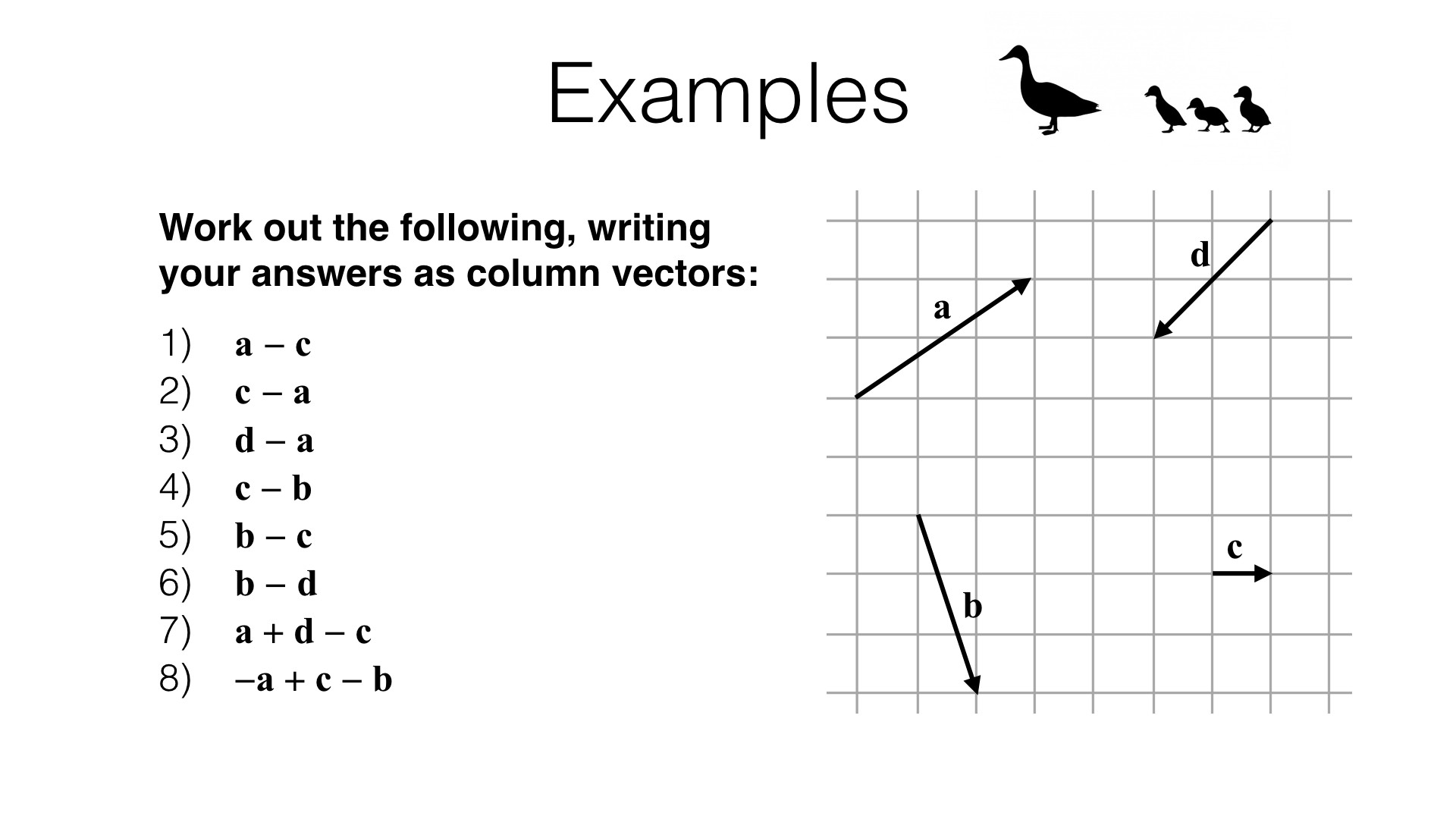 G25a Adding And Subtracting Column Vectors BossMaths