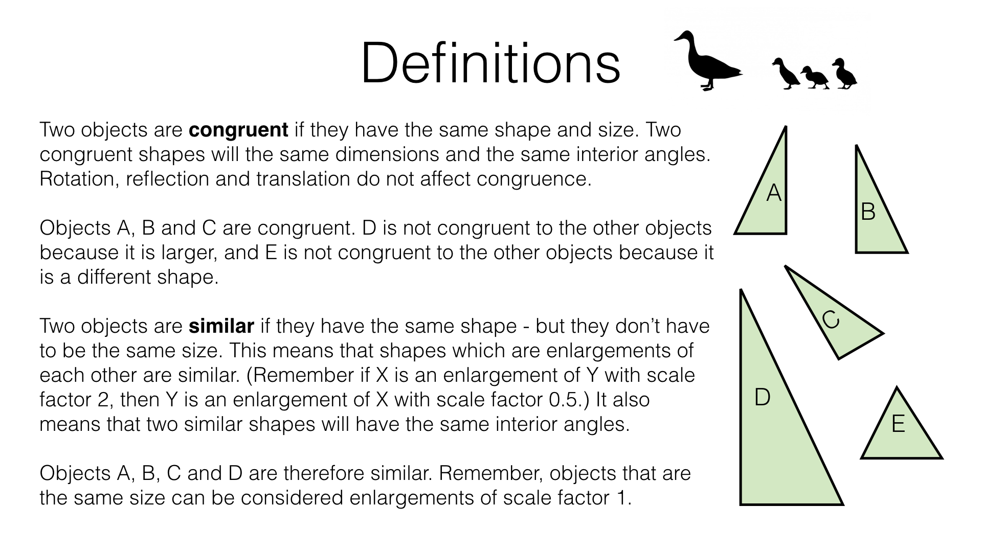 G7f Congruence, similarity and transformations