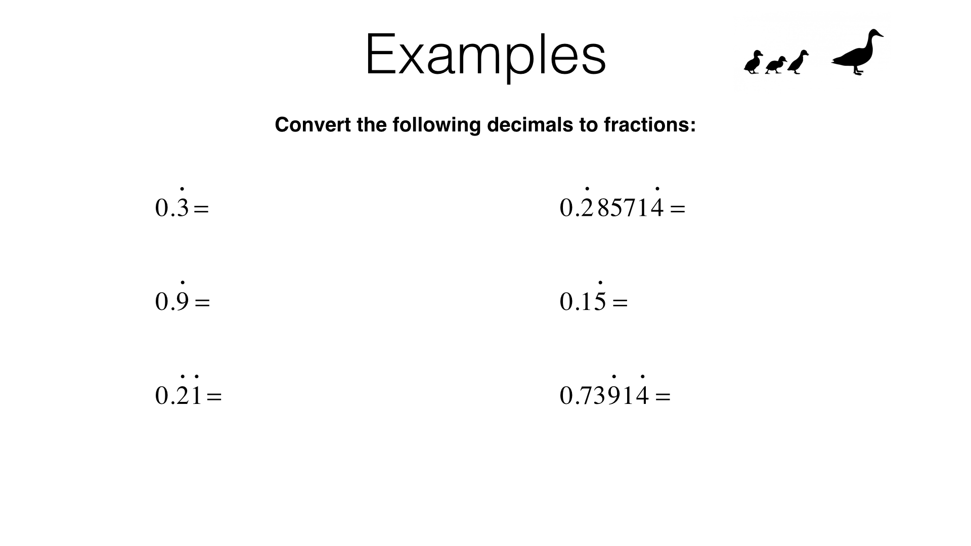 N10b Converting Recurring Decimals Into Fractions And Vice Versa 