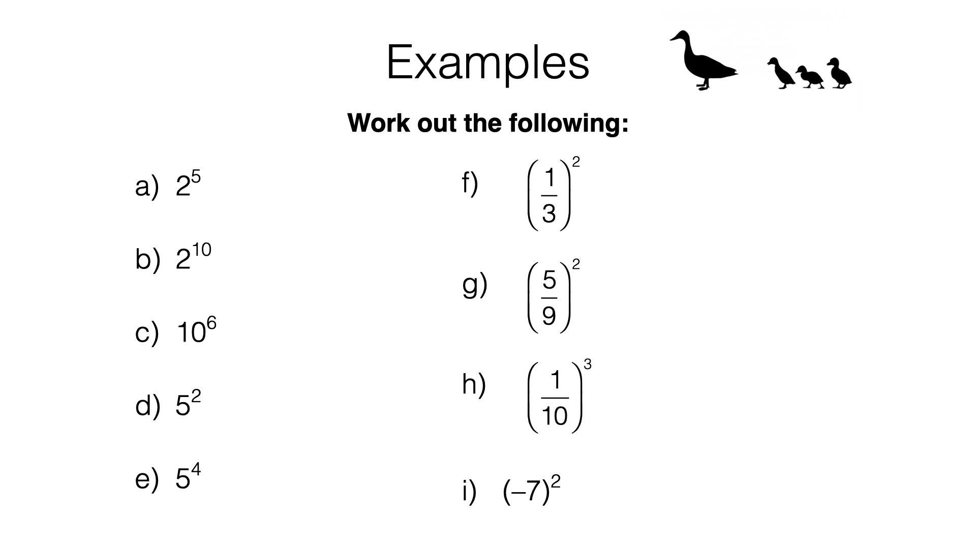 N7a Calculating With Positive And Negative Integer Indices