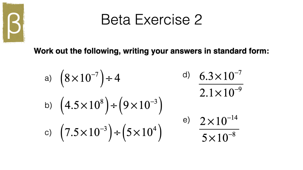 N9b Multiplying And Dividing In Standard Form Bossmaths - Form example ...