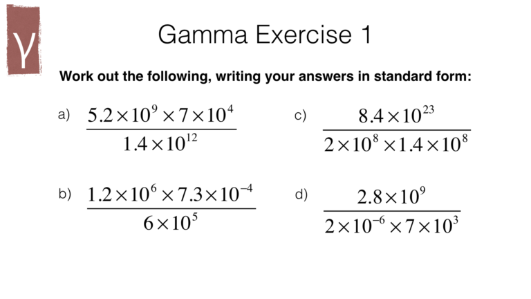 N9b – Multiplying and dividing in standard form – BossMaths.com