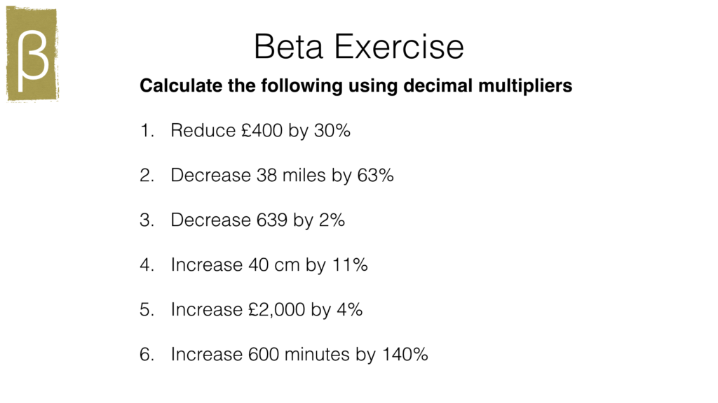 R9c – Finding percentages and percentage changes multiplicatively using ...